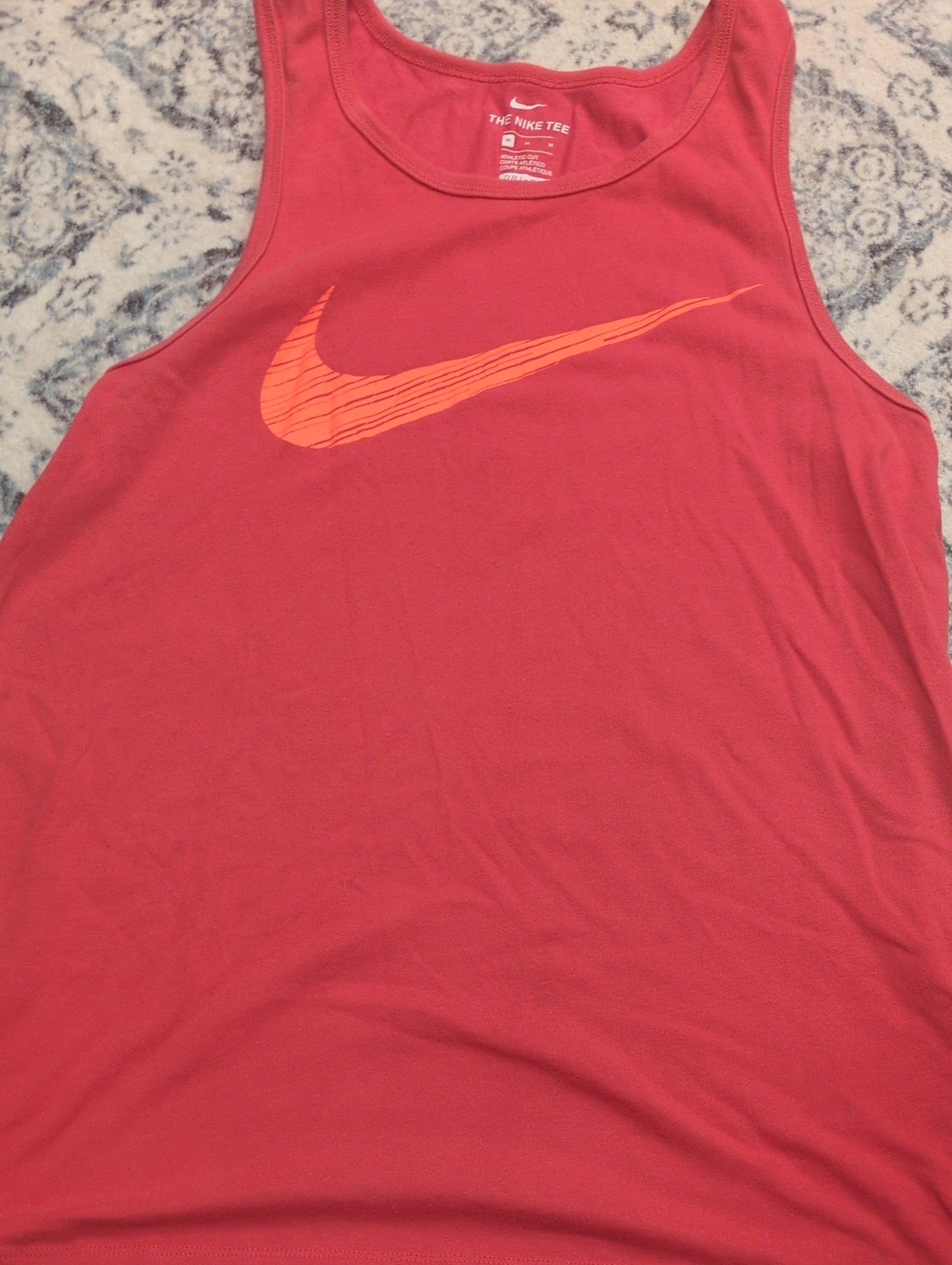 Nike Coral Tank Top with Orange Swoosh